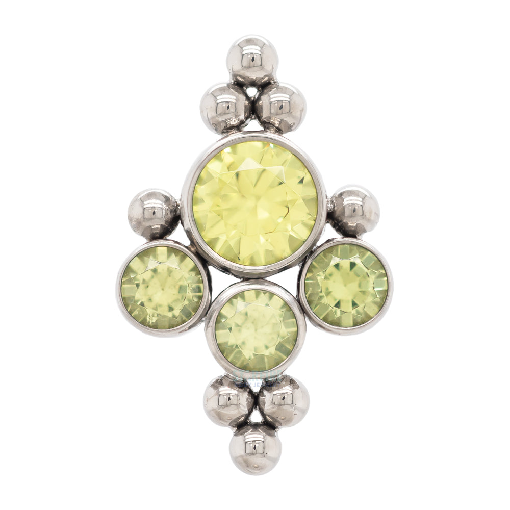 6HT-8B 'Haute Couture' Threaded End with Faceted Gems