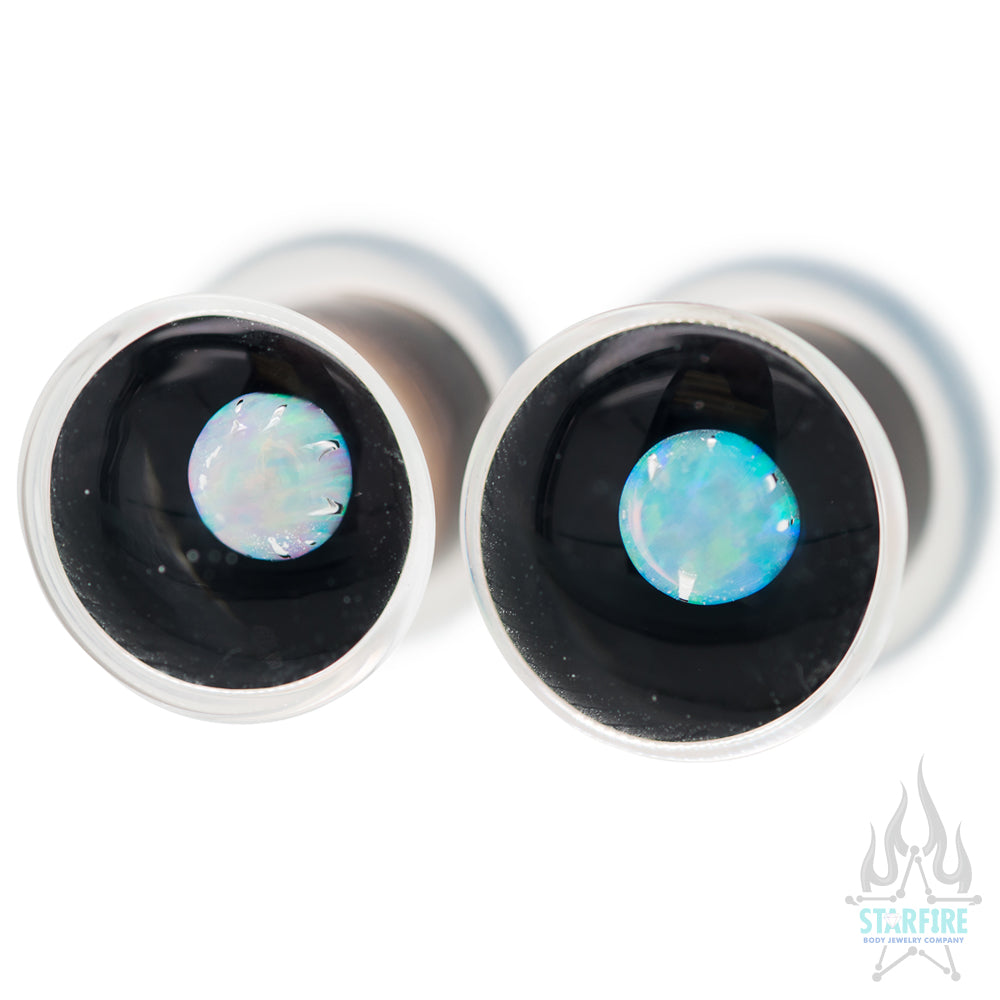 Circle Opal in Glass Plugs