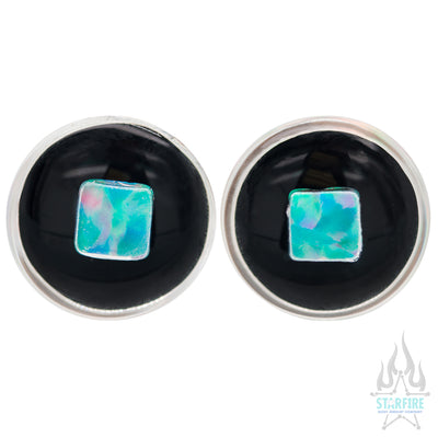 Square Opal in Glass Plugs
