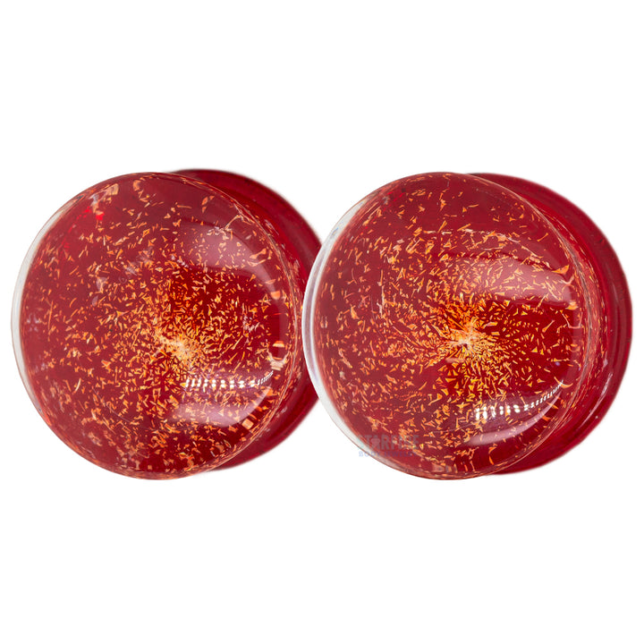 Galaxy Glass Plugs - Copper on Ruby