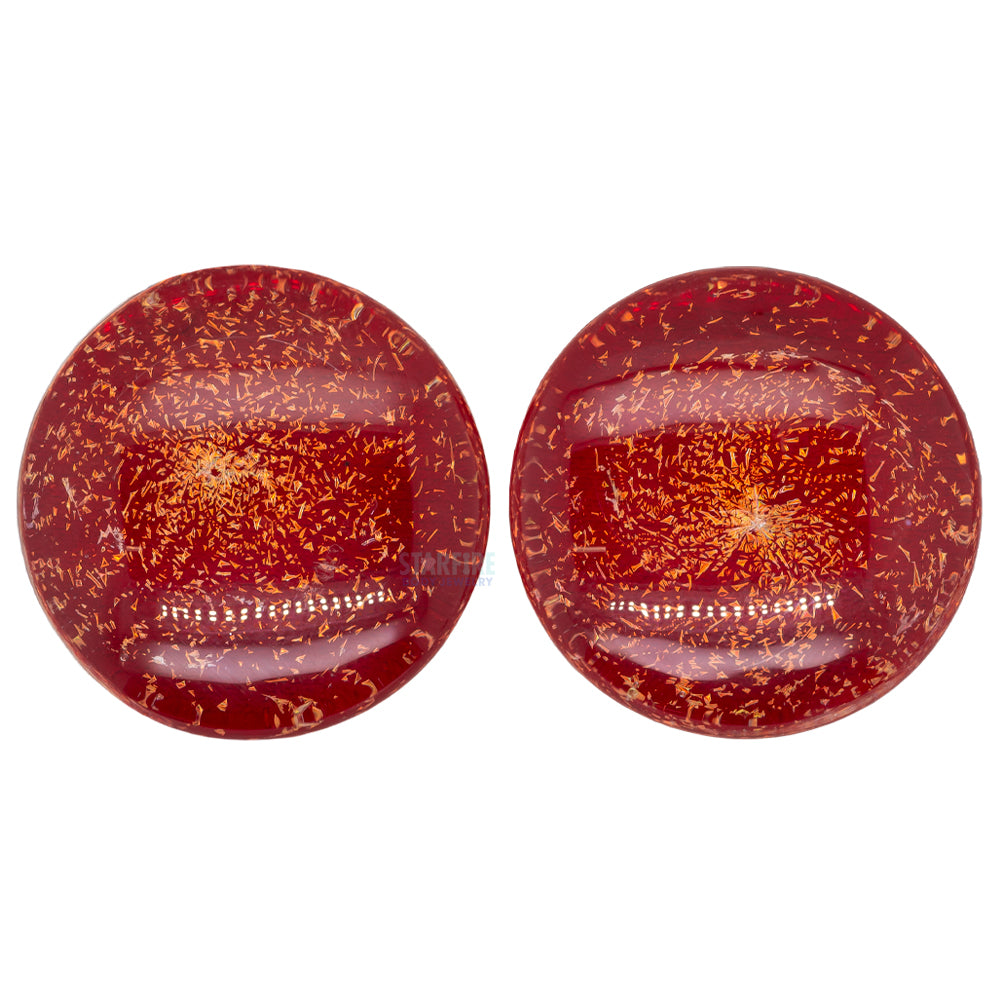 Galaxy Glass Plugs - Copper on Ruby