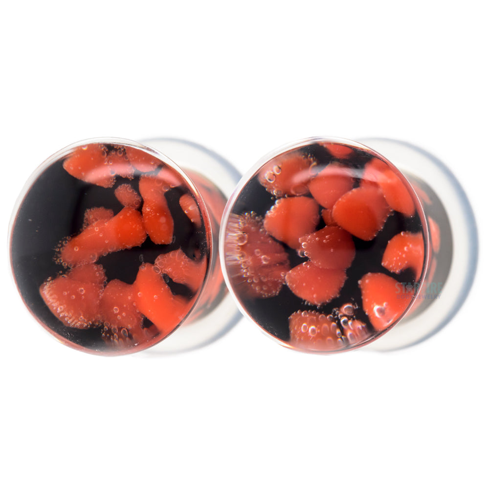 Pebble Glass Plugs - Cherry