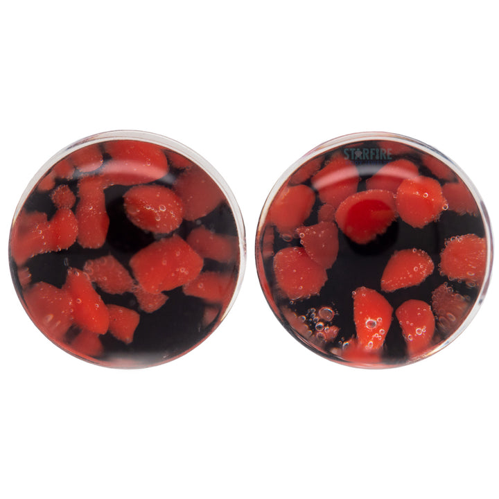 Pebble Glass Plugs - Cherry
