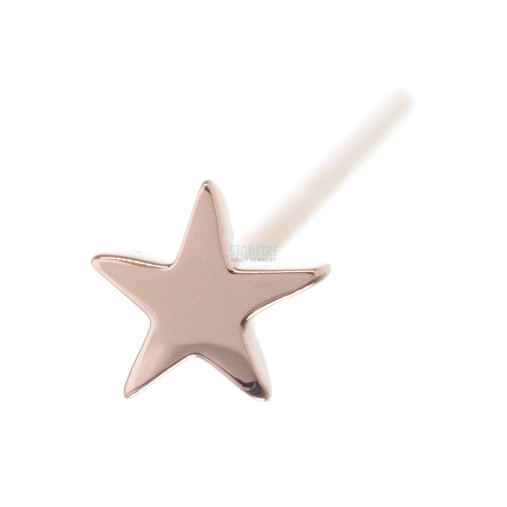 Flat Star Nostril Screw in Gold & Platinum