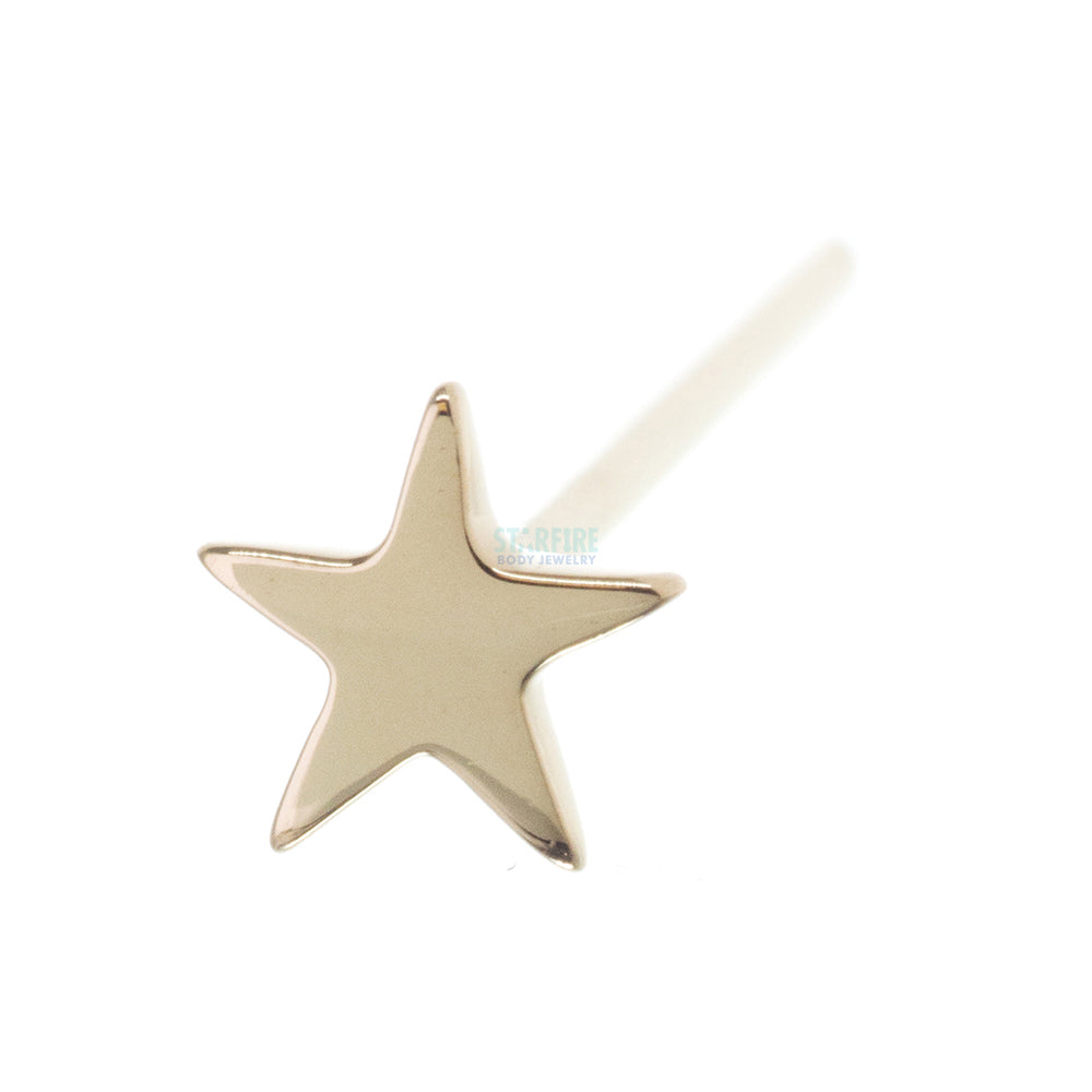 Flat Star Nostril Screw in Gold & Platinum