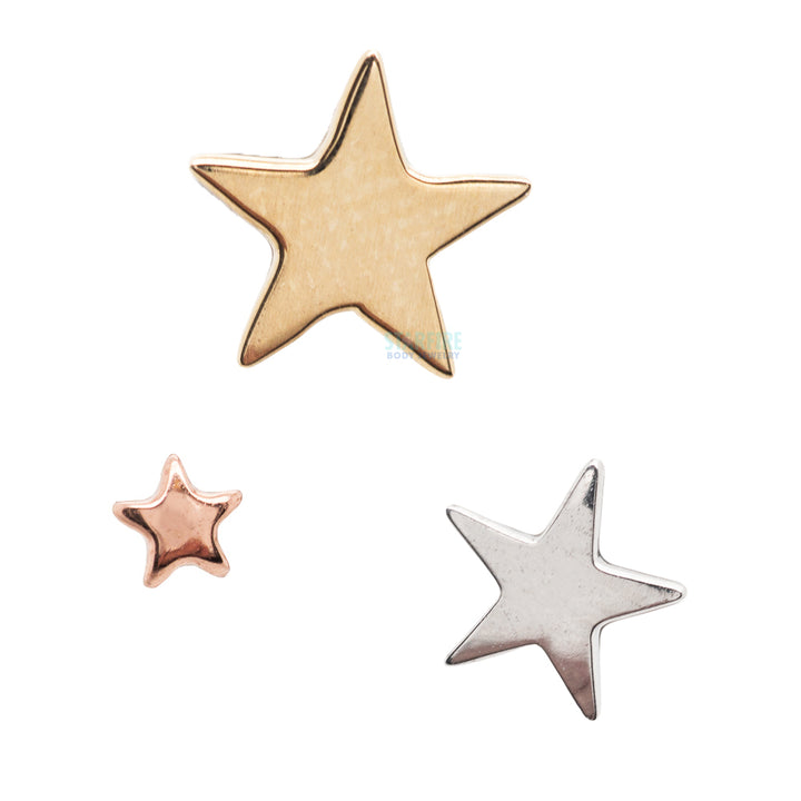 Flat Star Threaded End in Gold