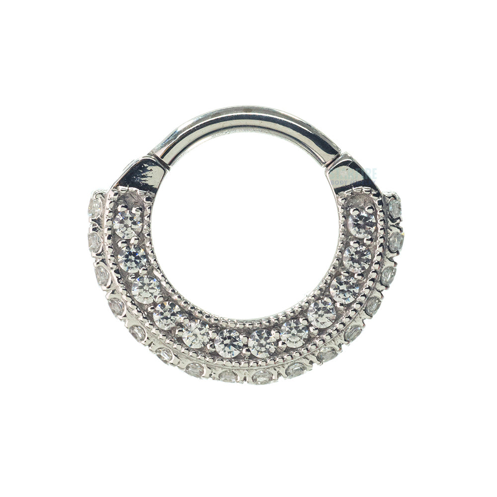 "Satara" Hinge Ring in Gold with White CZ's