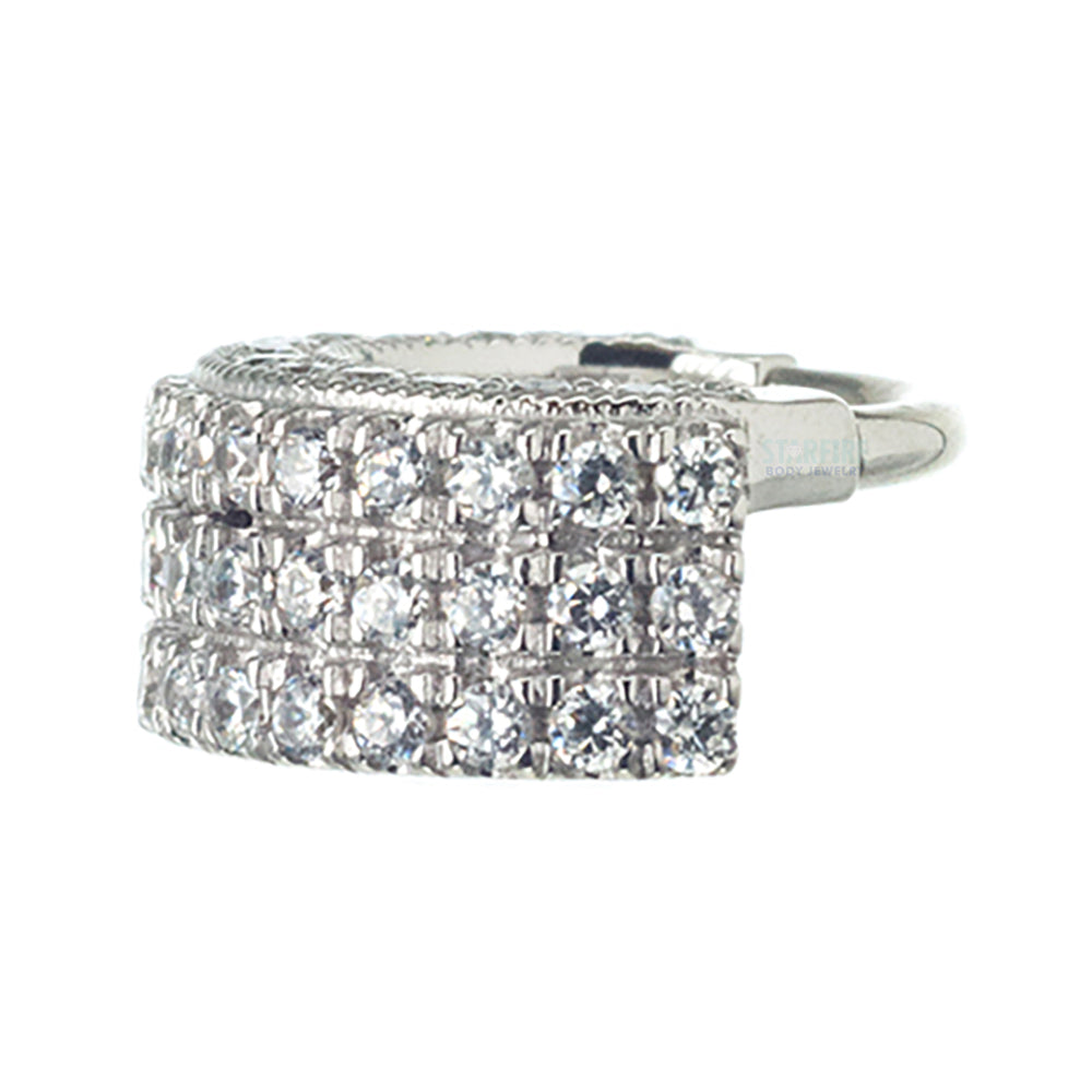 "Satara" Hinge Ring in Gold with White CZ's