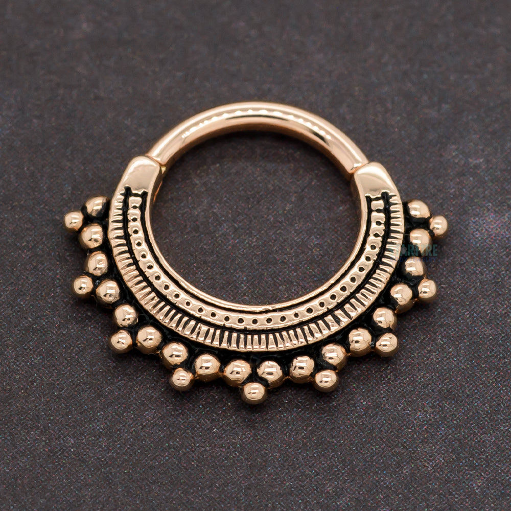 "Afghan" ( Antiqued Finish ) Hinge Ring in Gold & Platinum