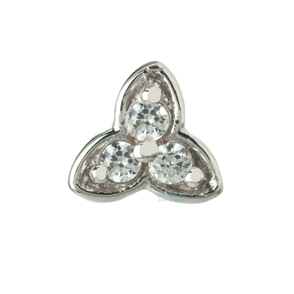 "Integrity" Threaded End in Gold with White CZ's