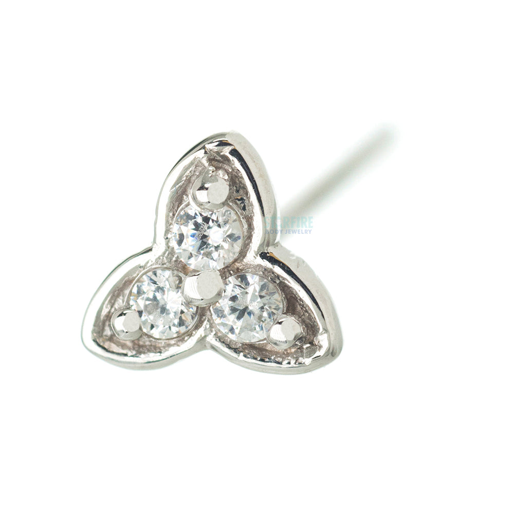 "Integrity" Nostril Screw in Gold with White CZ's