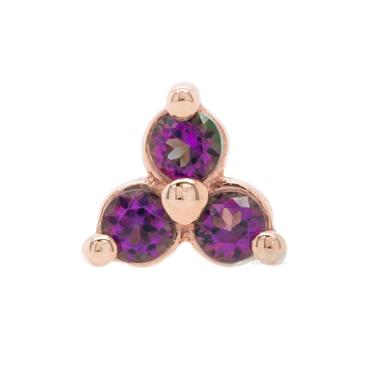 threadless: Tri Prong Cluster Pin in Gold & Platinum with Mystic Topaz'