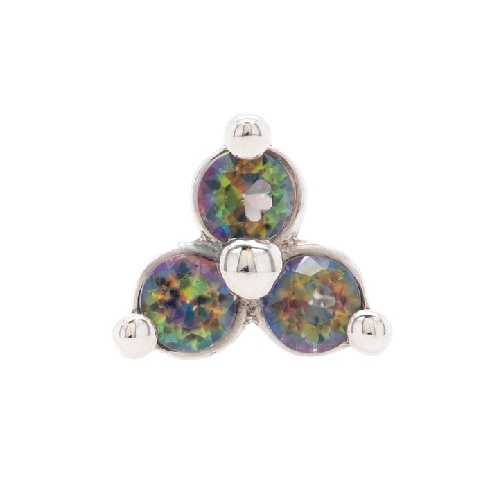 threadless: Tri Prong Cluster Pin in Gold & Platinum with Mystic Topaz'