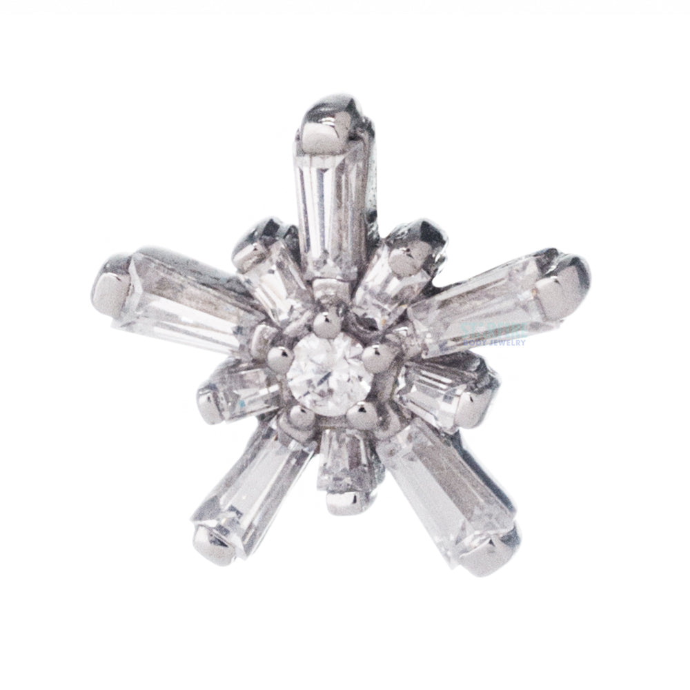"Mininova" & "Supernova" Threaded End in Gold & Platinum with White CZ's
