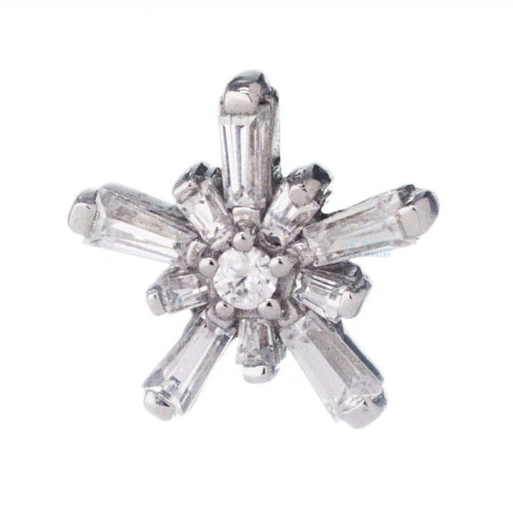 "Mininova" & "Supernova" Threaded End in Gold & Platinum with White CZ's