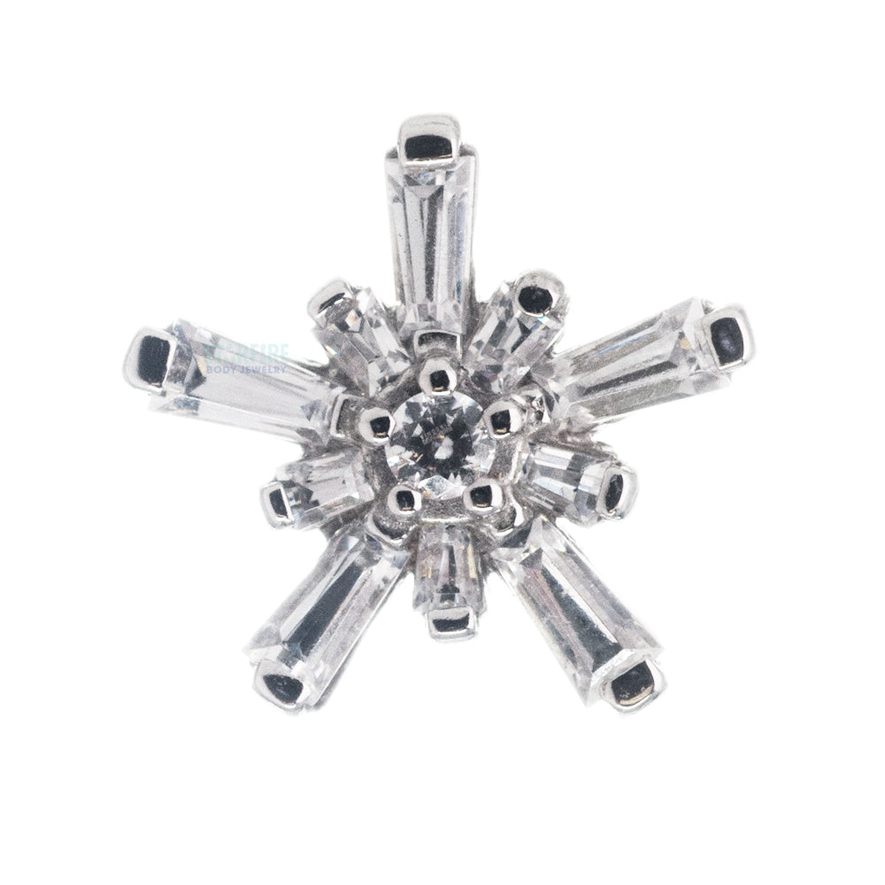 "Mininova" & "Supernova" Threaded End in Gold & Platinum with White CZ's