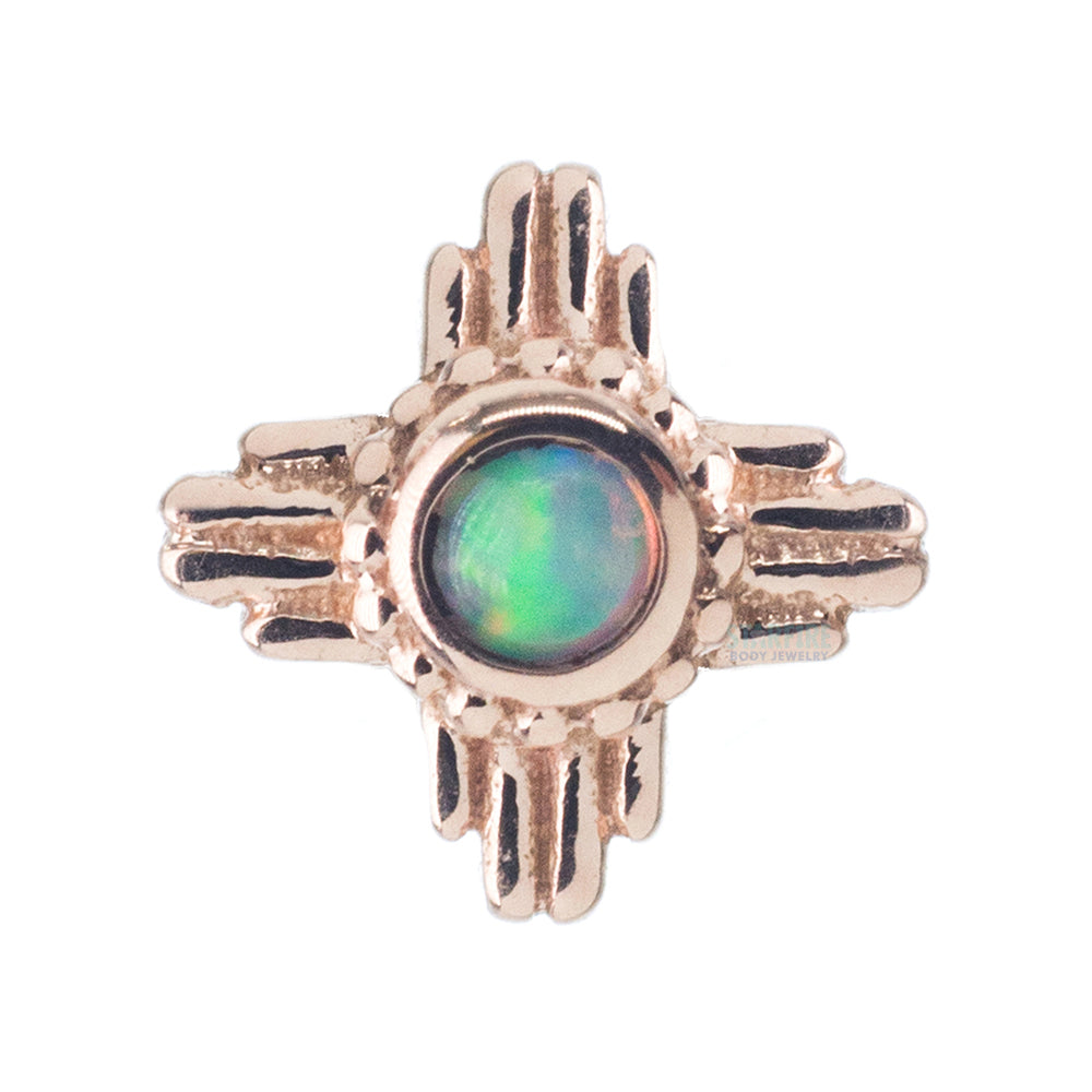"Zia" Threaded End in Gold with Genuine White Opal