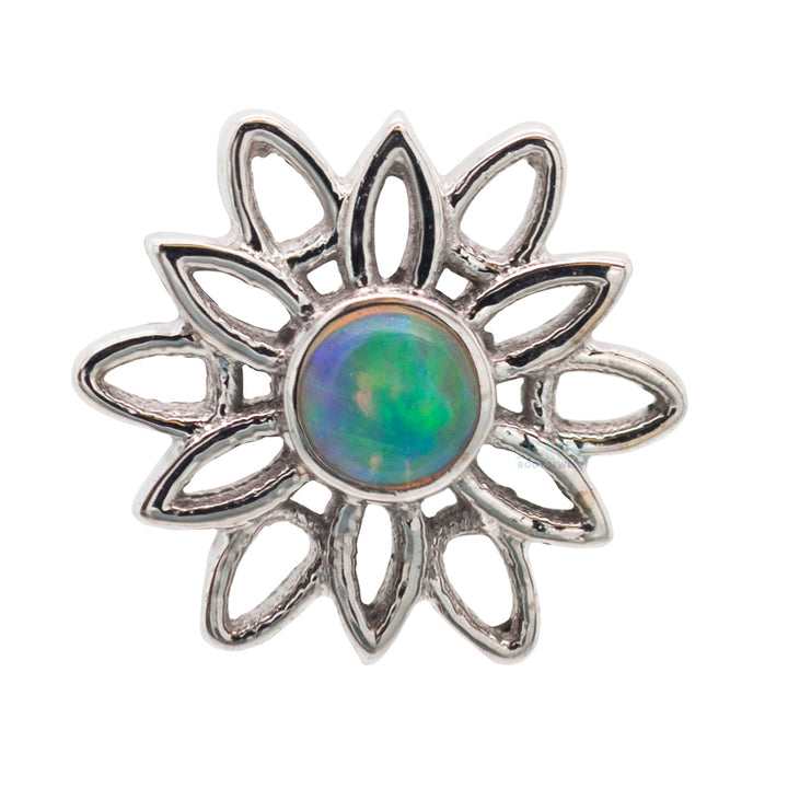 "Marisol" Threaded End in Gold with Genuine White Opal