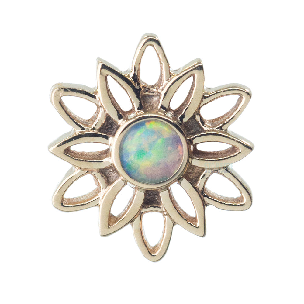 "Marisol" Threaded End in Gold with Genuine White Opal