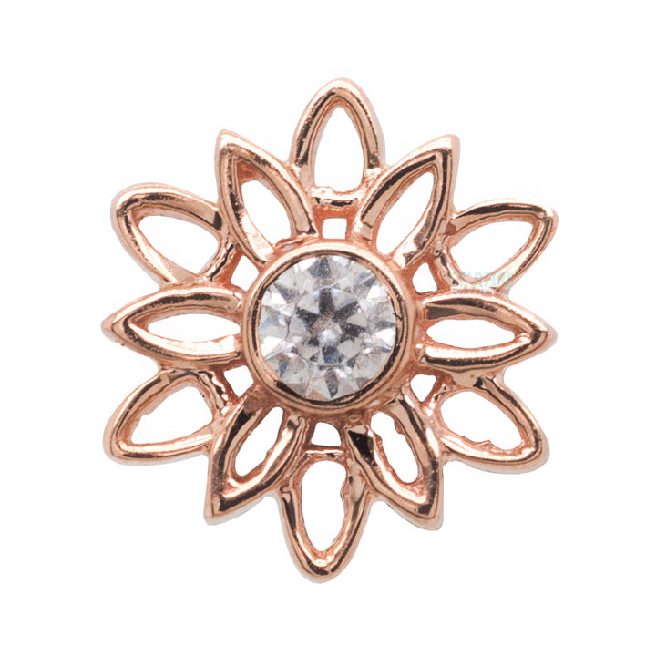 "Marisol" Threaded End in Gold with White CZ
