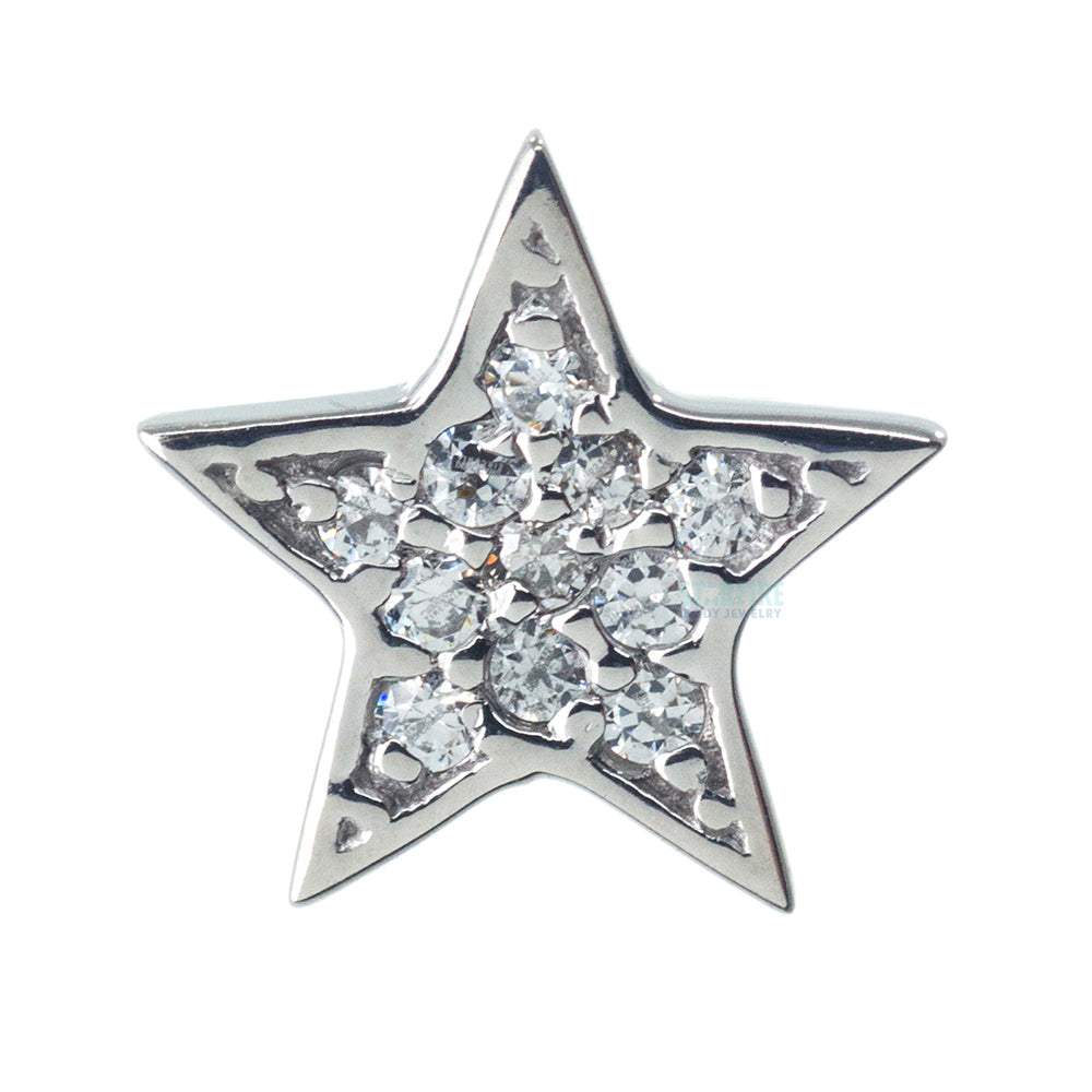 Micro Pave Star in Gold with White CZ's - on flatback