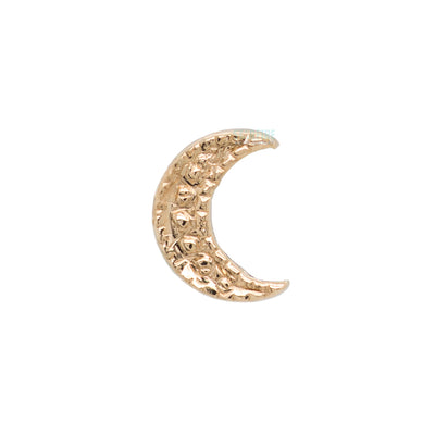 Pave Crescent Moon Threaded End in Gold