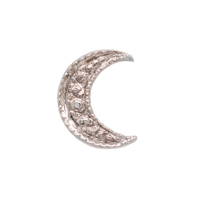 Pave Crescent Moon Threaded End in Gold