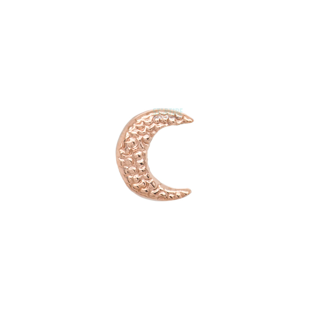 Pave Crescent Moon Threaded End in Gold