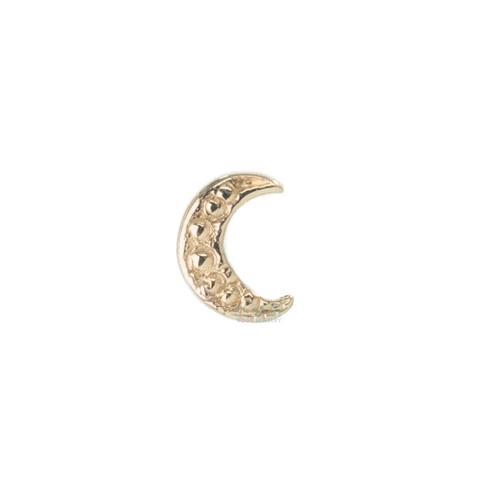 Pave Crescent Moon Threaded End in Gold