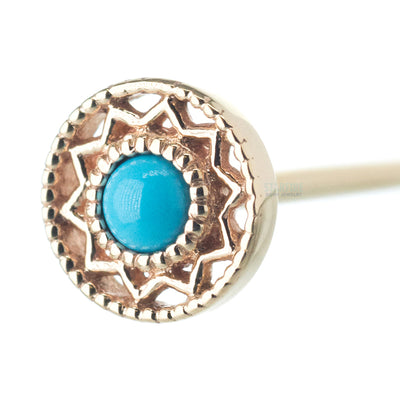 "Bandera" Nostril Screw in Gold with Turquoise