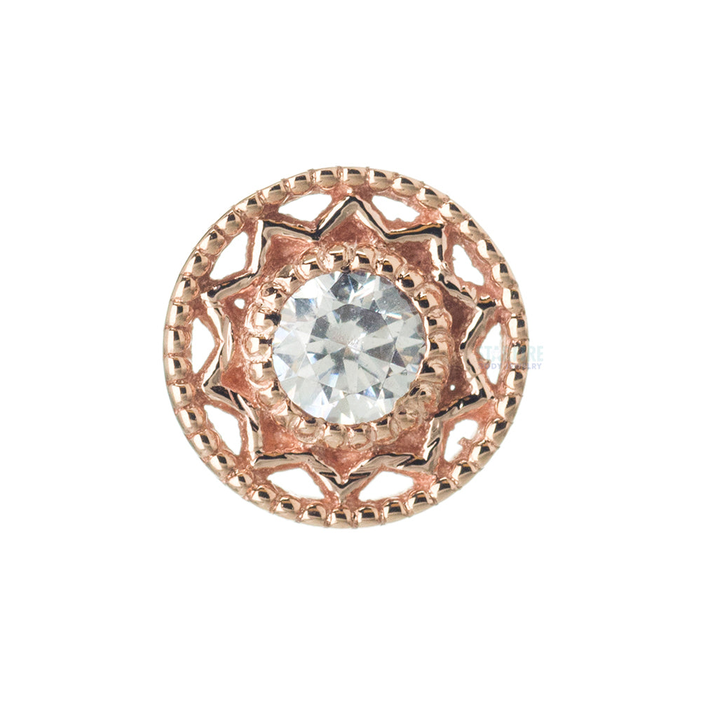 "Bandera" Nostril Screw in Gold & Platinum with White CZ