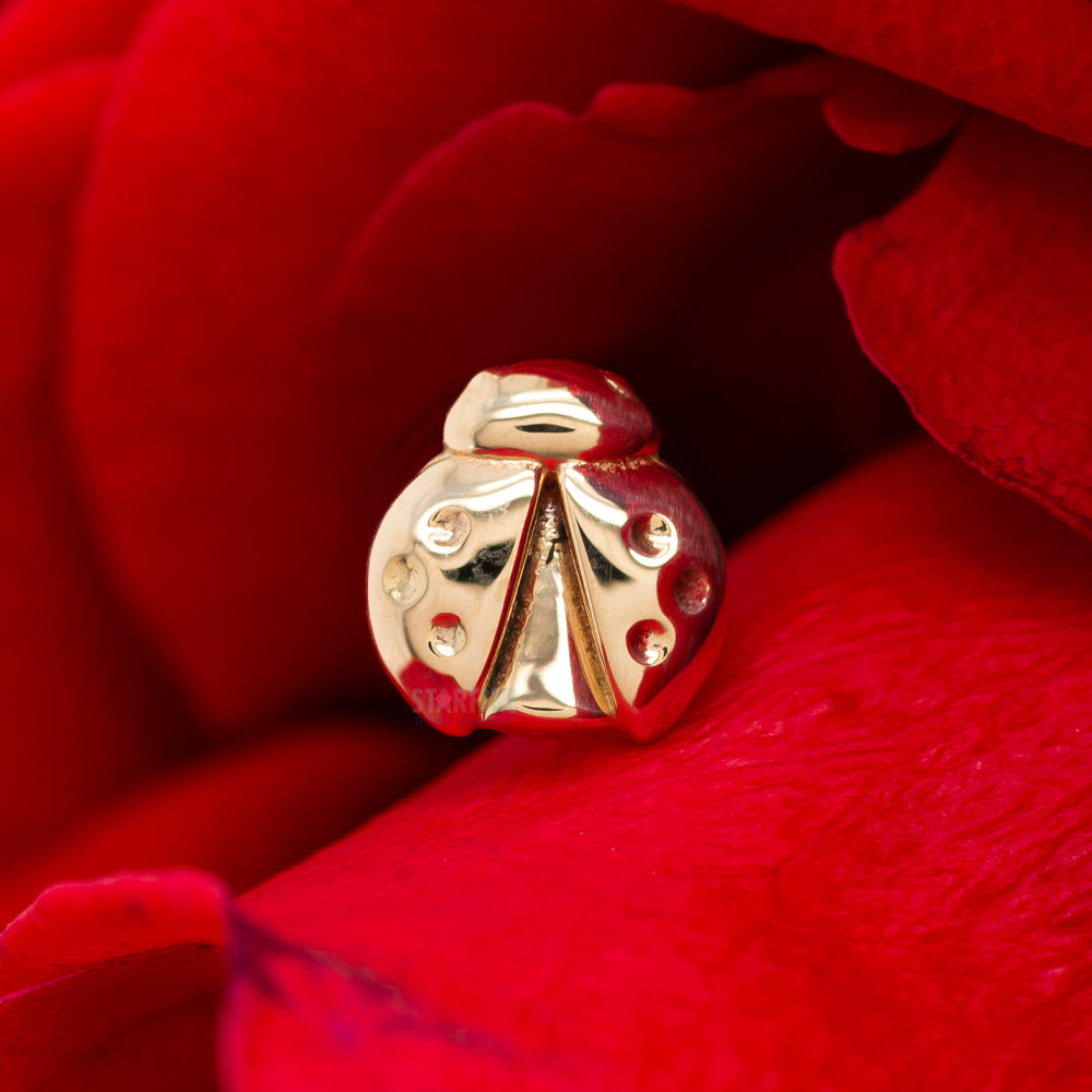 LadyBug Threaded End in Gold