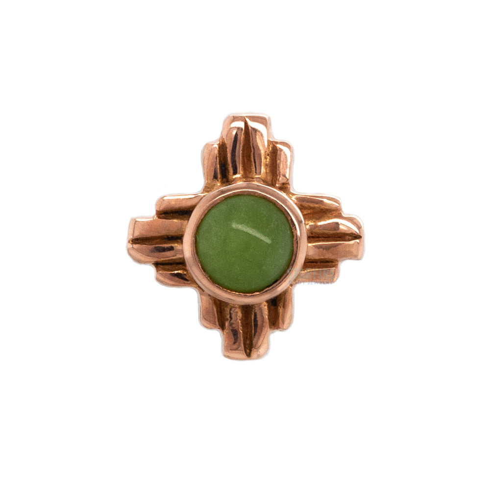 "Zia" Small Stone Cabochon Threaded End in Gold