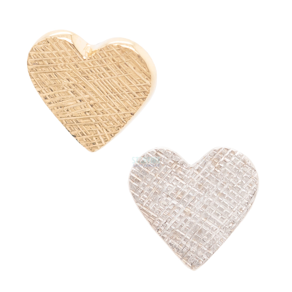 Flat Heart Threaded End FLORENTINE FINISH in Gold