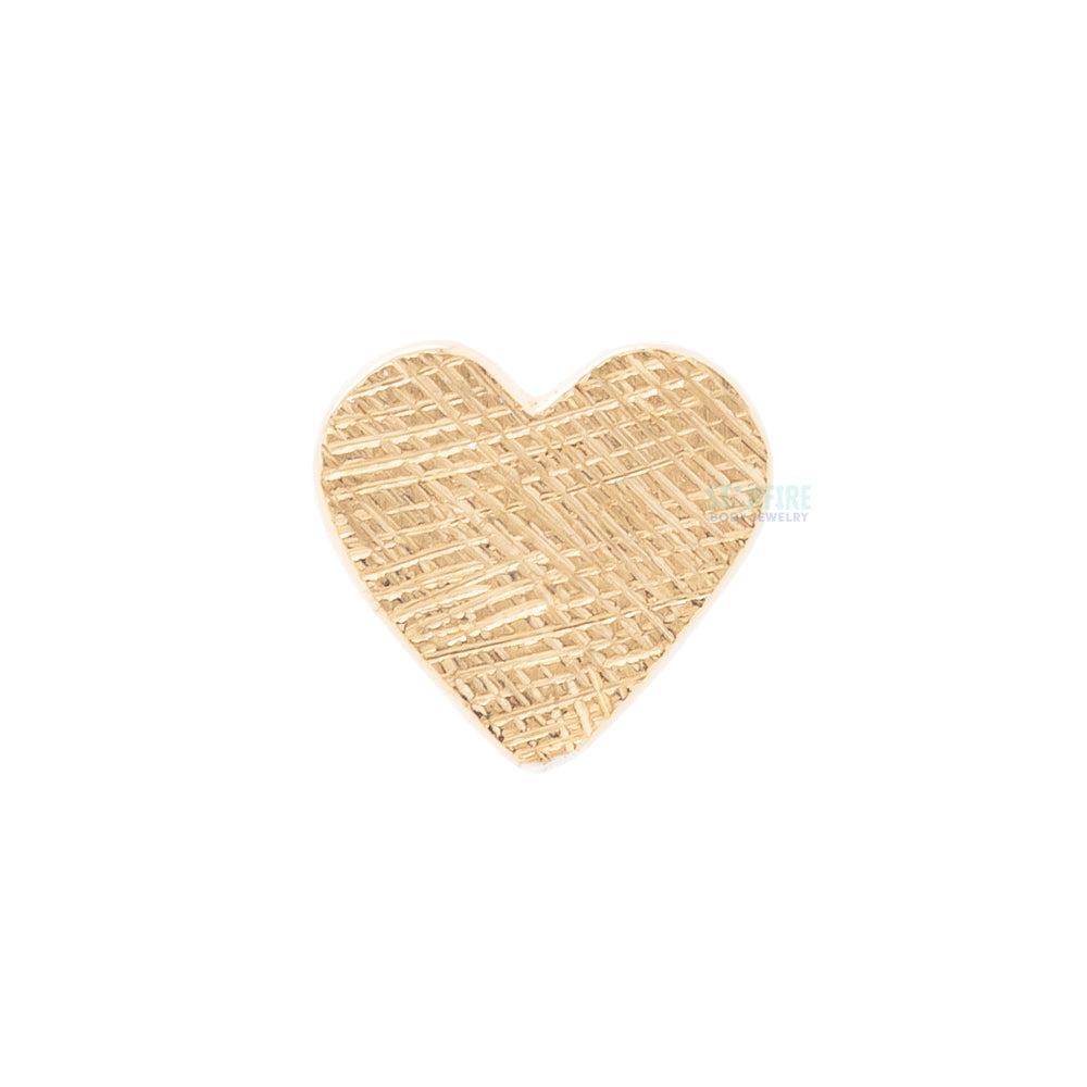 Flat Heart Threaded End FLORENTINE FINISH in Gold