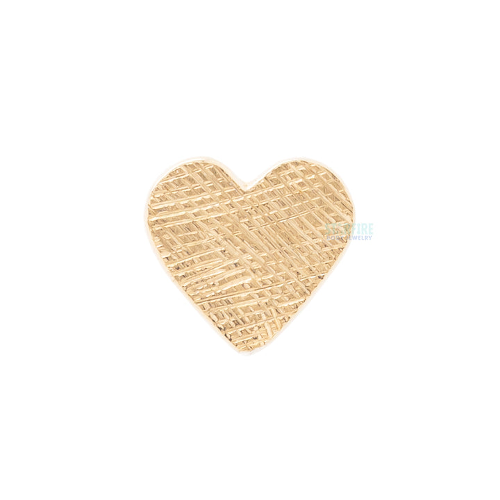 Flat Heart Threaded End FLORENTINE FINISH in Gold