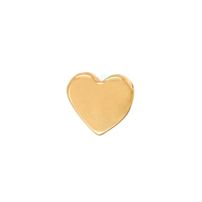 Flat Heart Threaded End in Gold