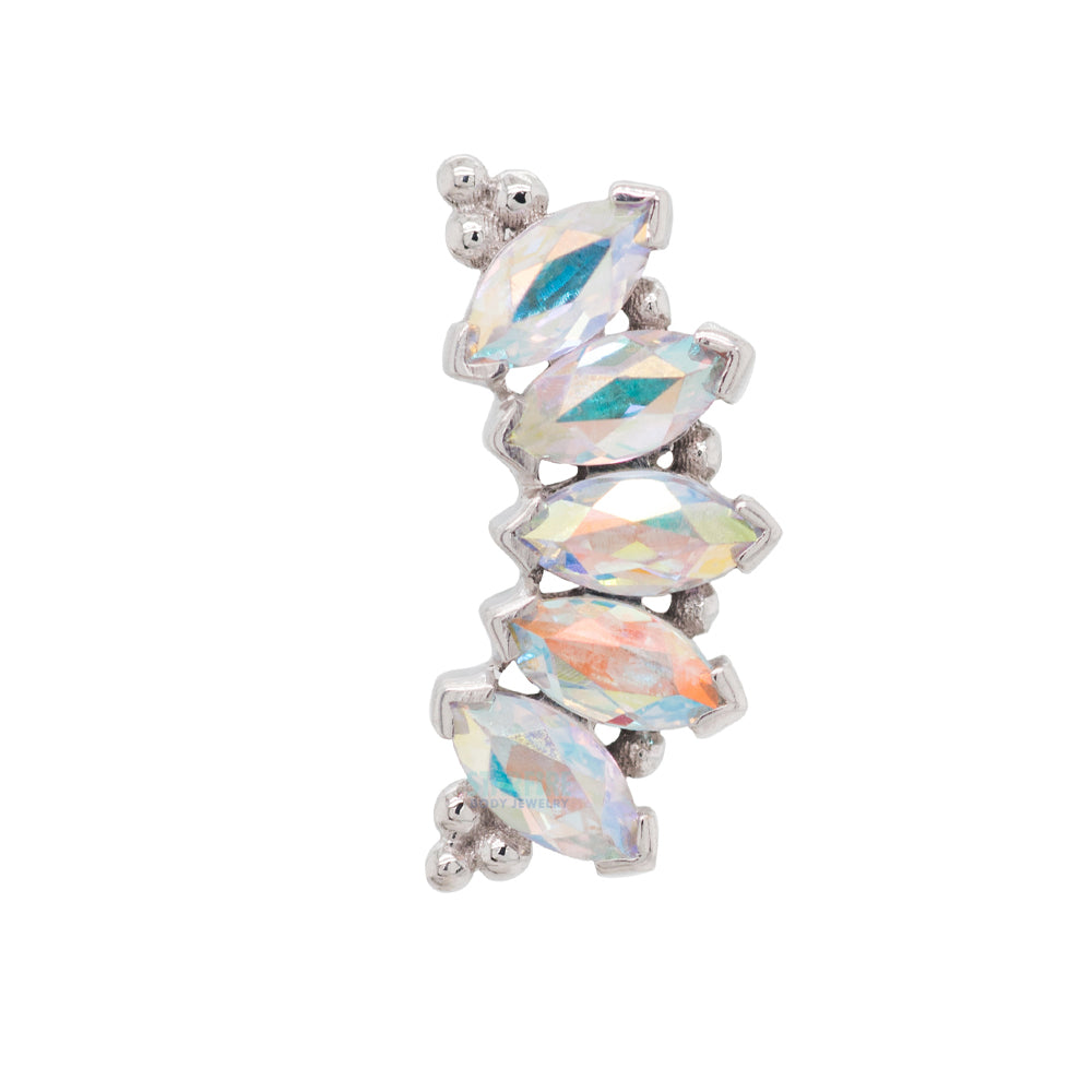 Marquise "Panaraya" Threaded End in Gold with Mercury Mist Topaz'