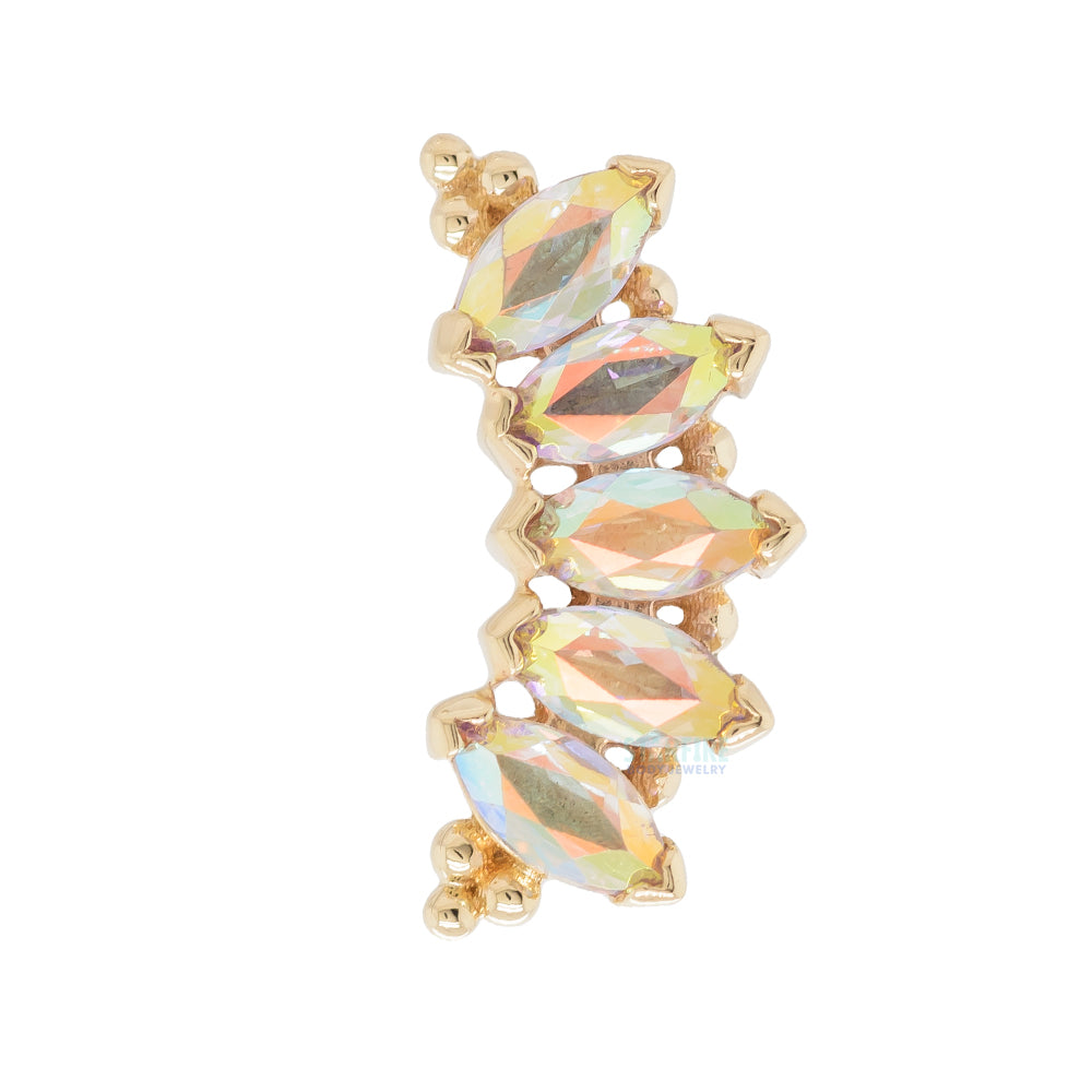 Marquise "Panaraya" Threaded End in Gold with Mercury Mist Topaz'
