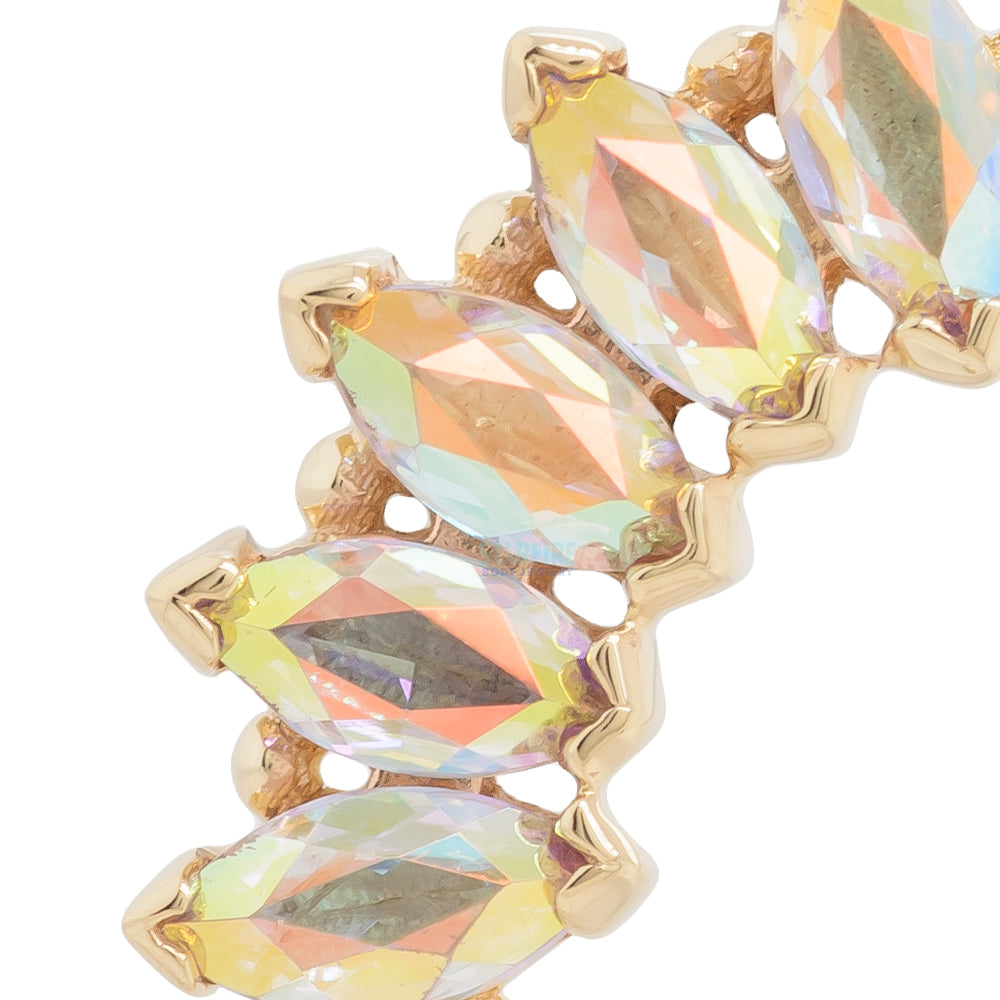 Marquise "Panaraya" Threaded End in Gold with Mercury Mist Topaz'
