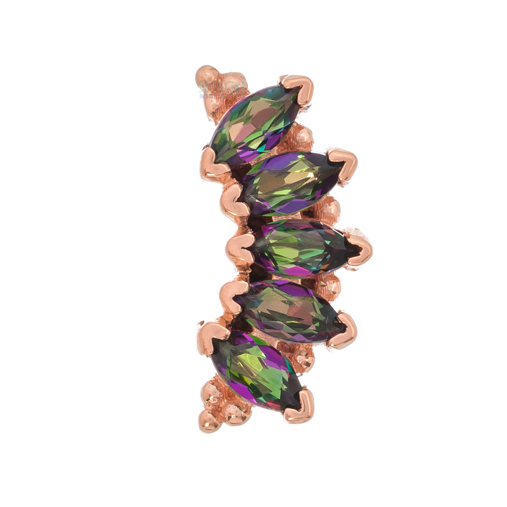 Marquise "Panaraya" Threaded End in Gold with Mystic Topaz
