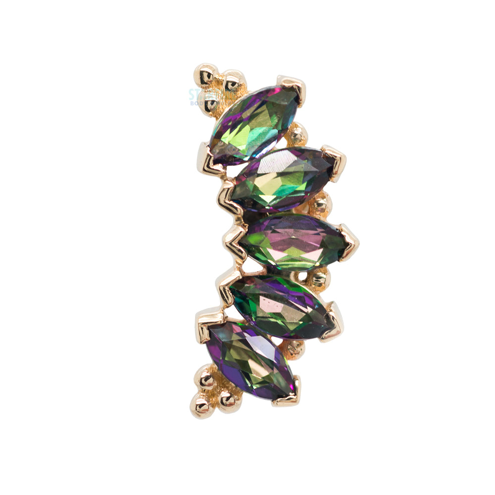 Marquise "Panaraya" Threaded End in Gold with Mystic Topaz
