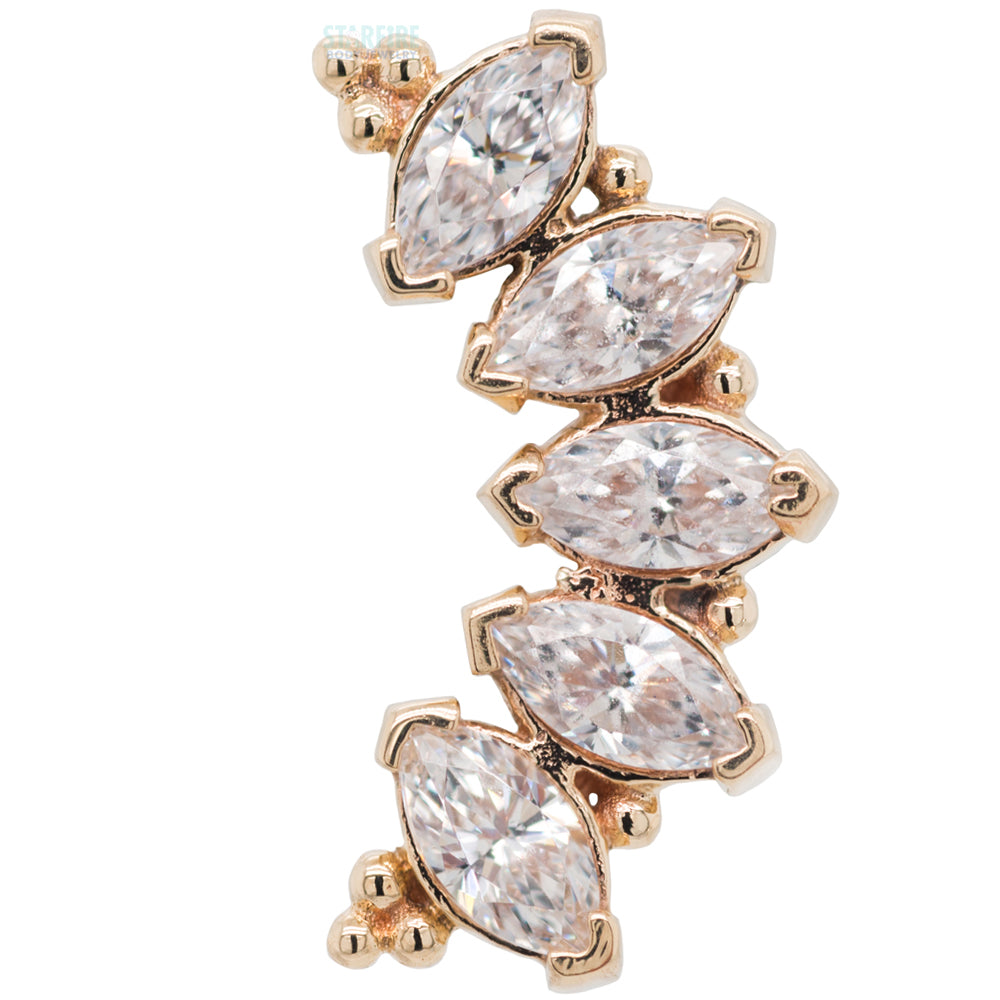 Marquise "Panaraya" Threaded End in Gold with White CZ's