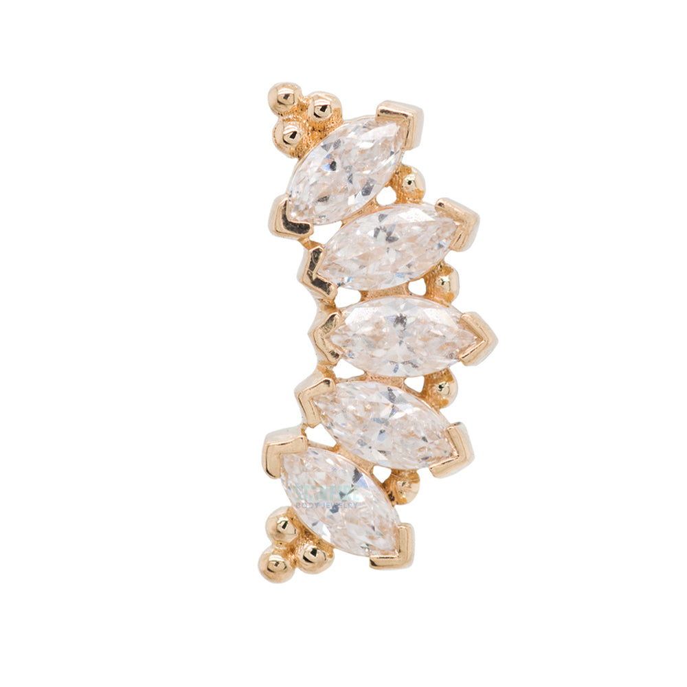 Marquise "Panaraya" Threaded End in Gold with White CZ's