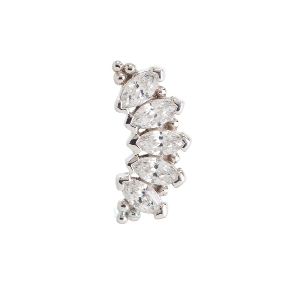 Marquise "Panaraya" Threaded End in Gold with White CZ's