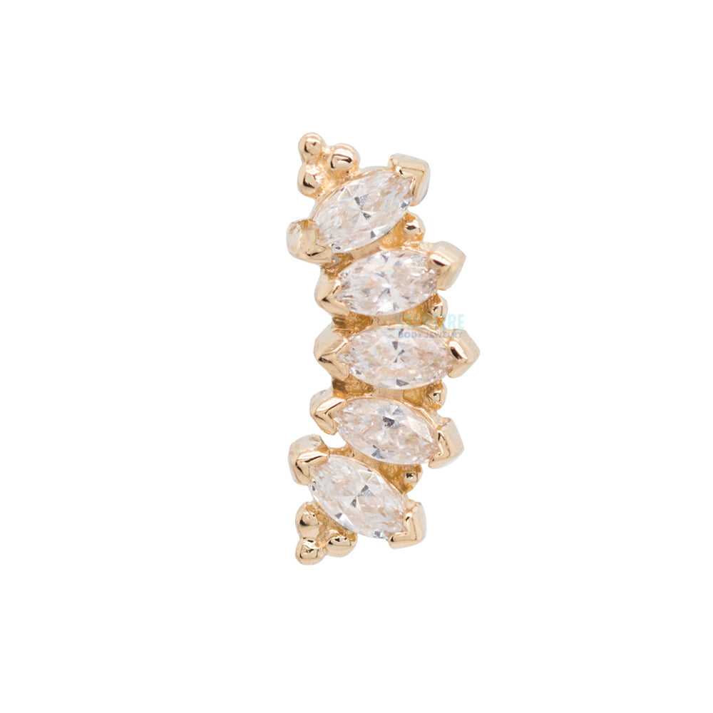 Marquise "Panaraya" Threaded End in Gold with White CZ's