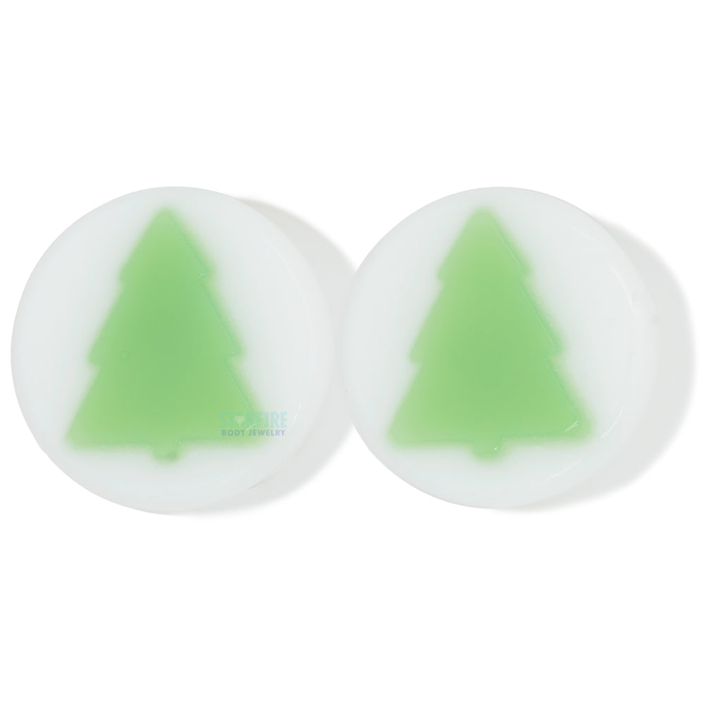 Christmas Tree - Glass Image Plugs