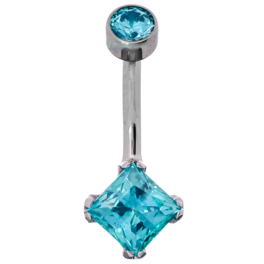 Anatometal Princess-Cut Brilliant Gem Navel Curve – Starfire Body Jewelry  Company