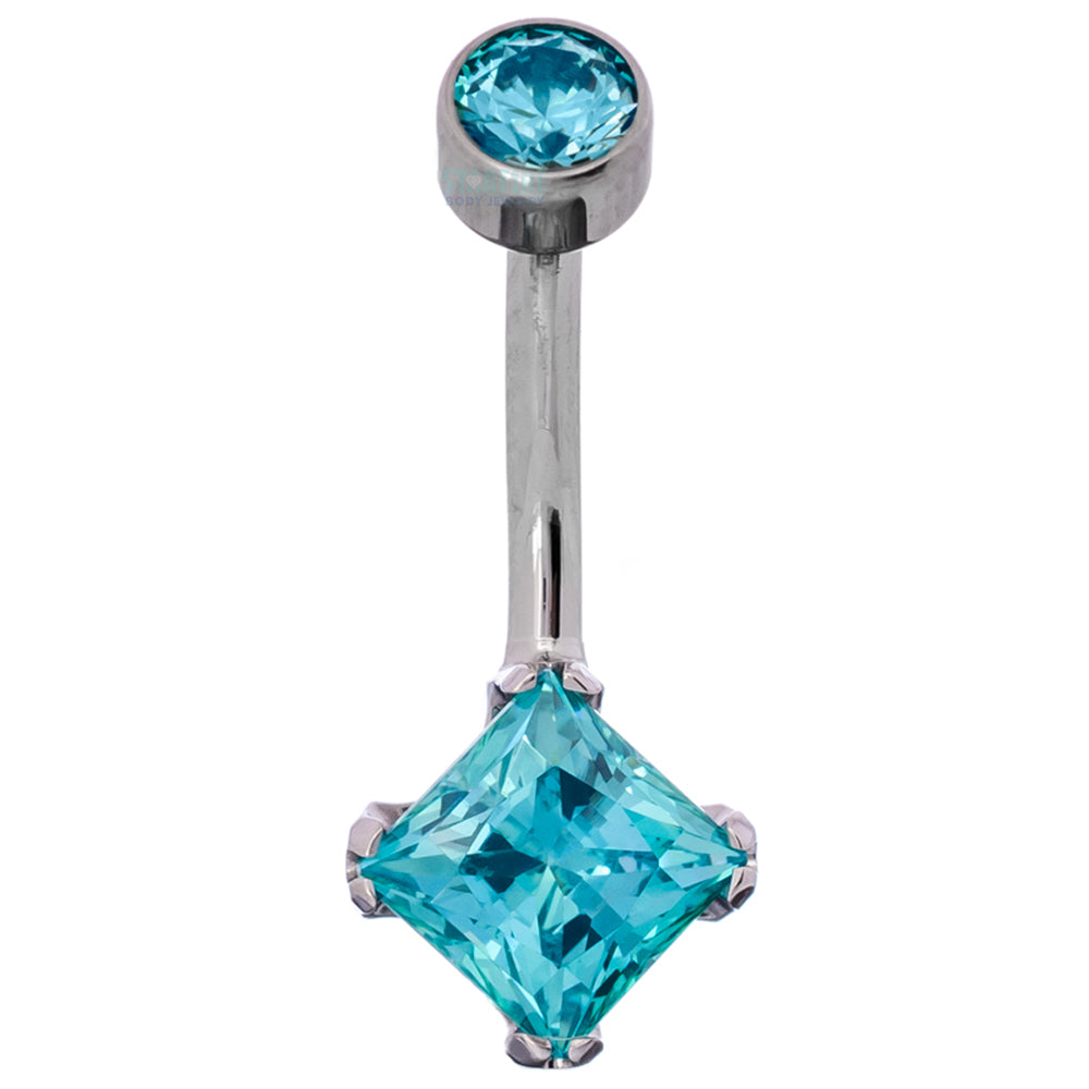 Princess-Cut Brilliant Gem Navel Curve