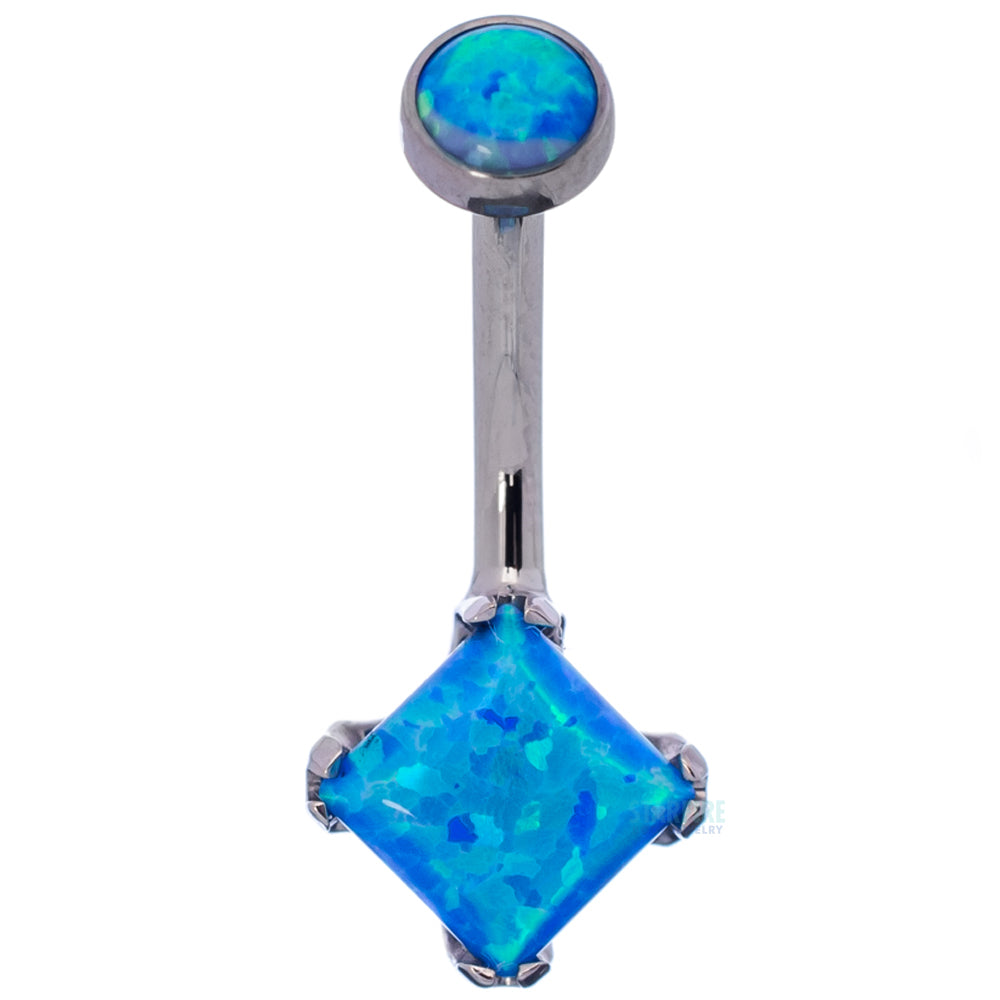 Princess-Cut Opal Cabochon Navel Curve